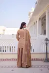 KA 1229 Fendi Crush With Zari Sequins Embroidered Work Top with Sharara Dupatta Online Wholesale